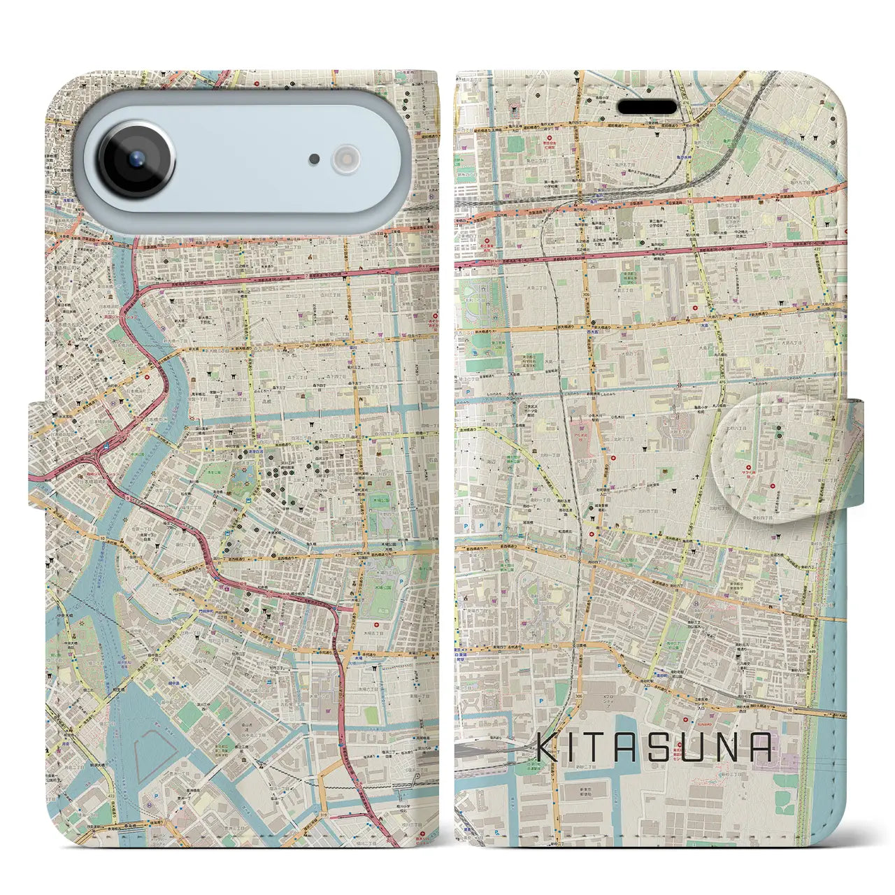 【北砂(東京都)】地図柄iPhoneケース(手帳タイプ)