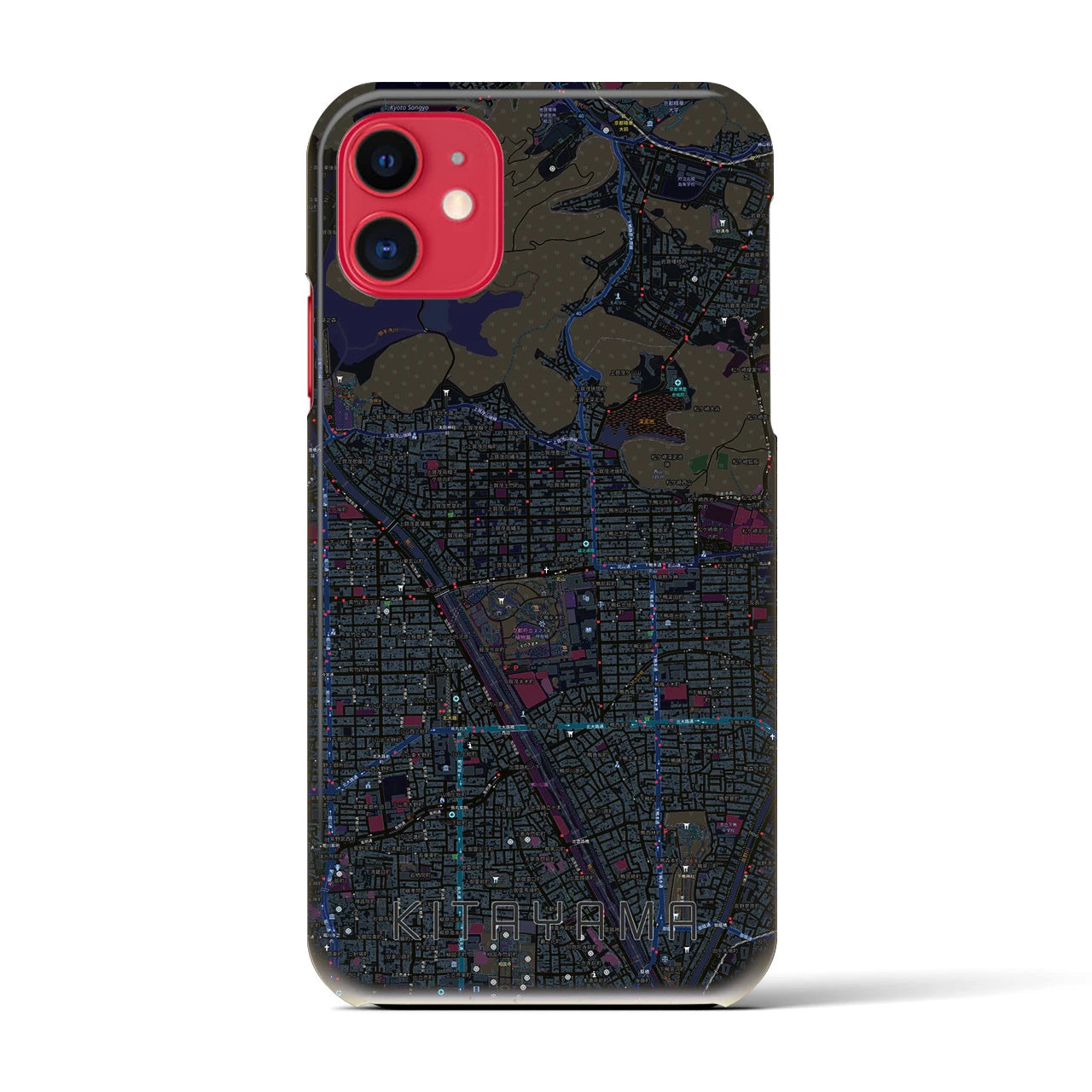 【北山(京都府)】地図柄iPhoneケース(バックカバータイプ)