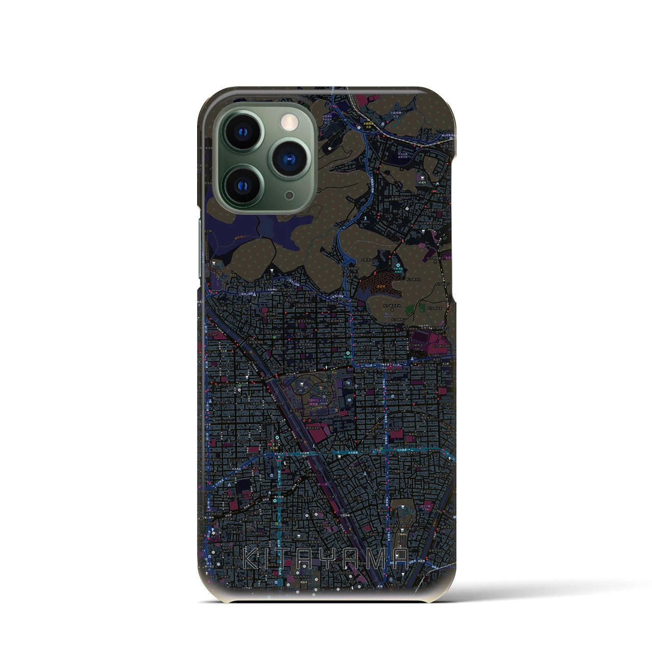 【北山(京都府)】地図柄iPhoneケース(バックカバータイプ)