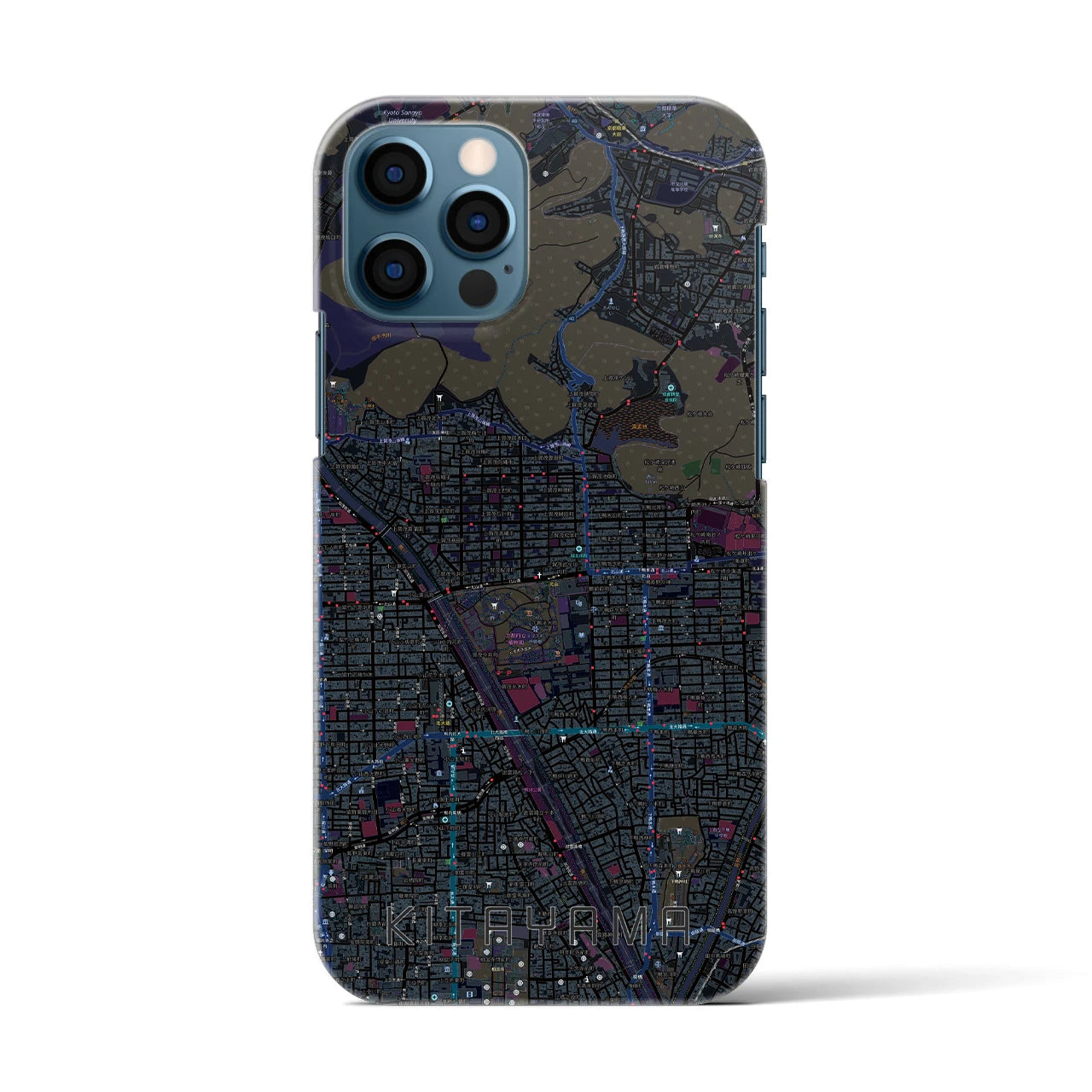 【北山(京都府)】地図柄iPhoneケース(バックカバータイプ)