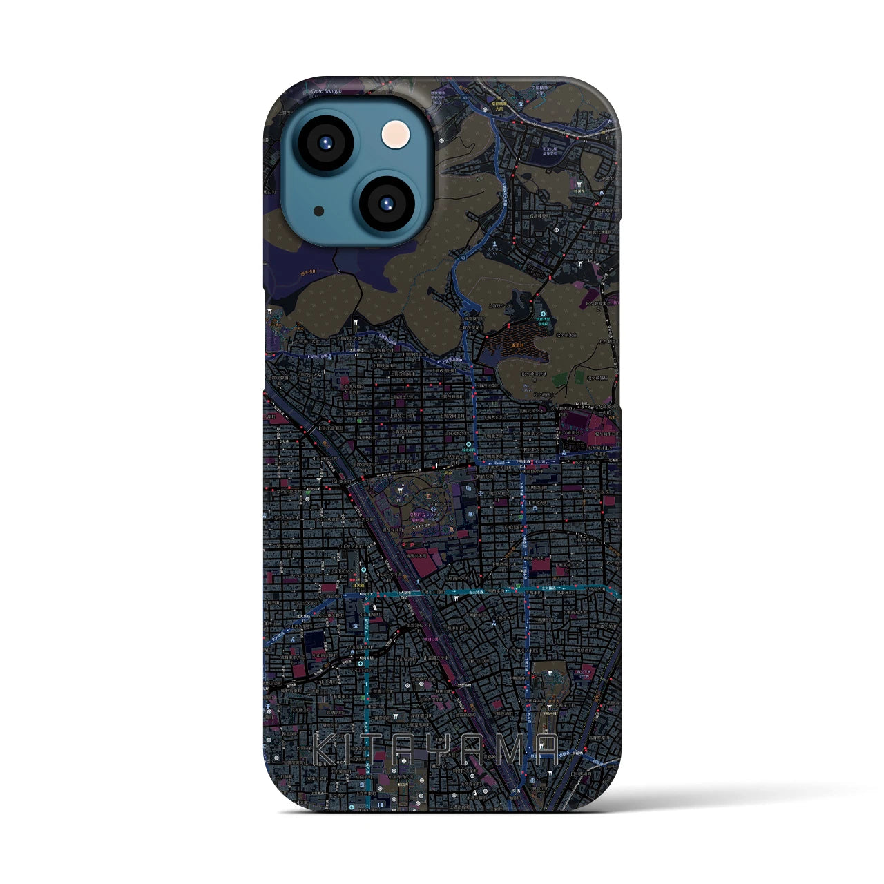 【北山(京都府)】地図柄iPhoneケース(バックカバータイプ)