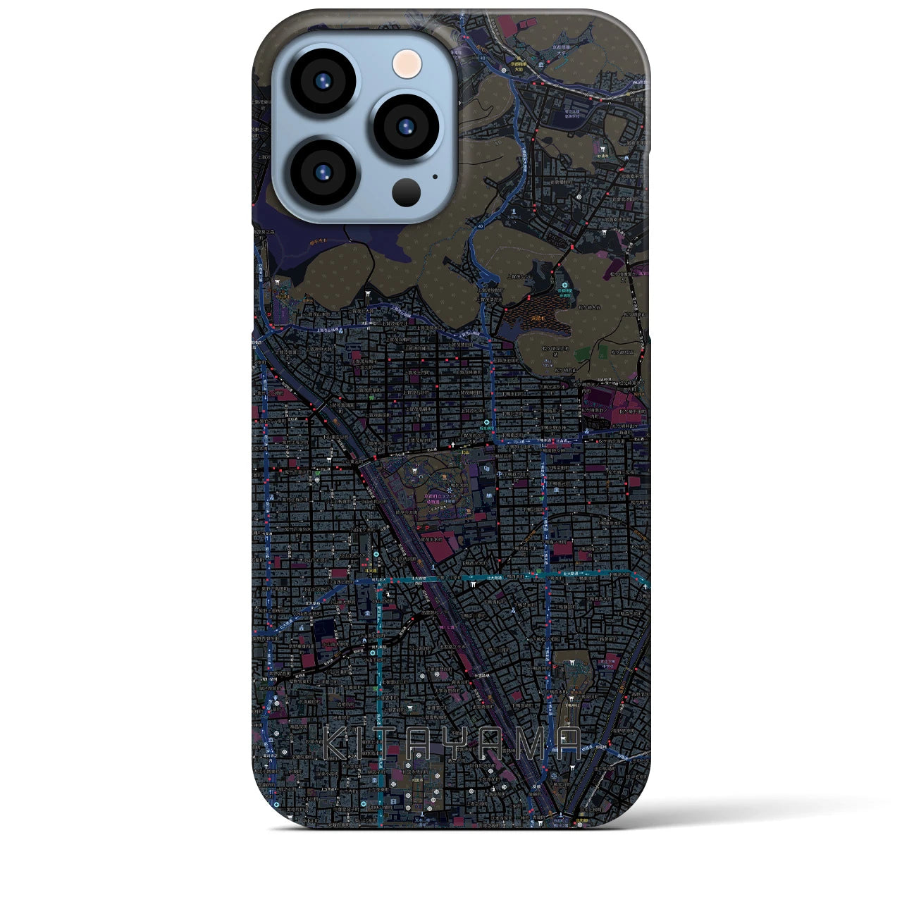 【北山(京都府)】地図柄iPhoneケース(バックカバータイプ)