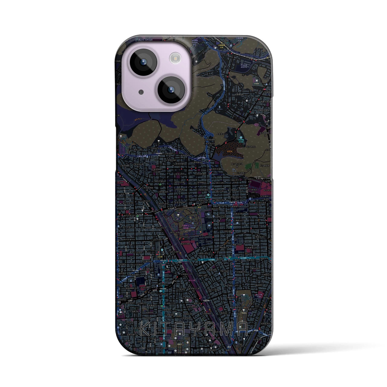 【北山(京都府)】地図柄iPhoneケース(バックカバータイプ)