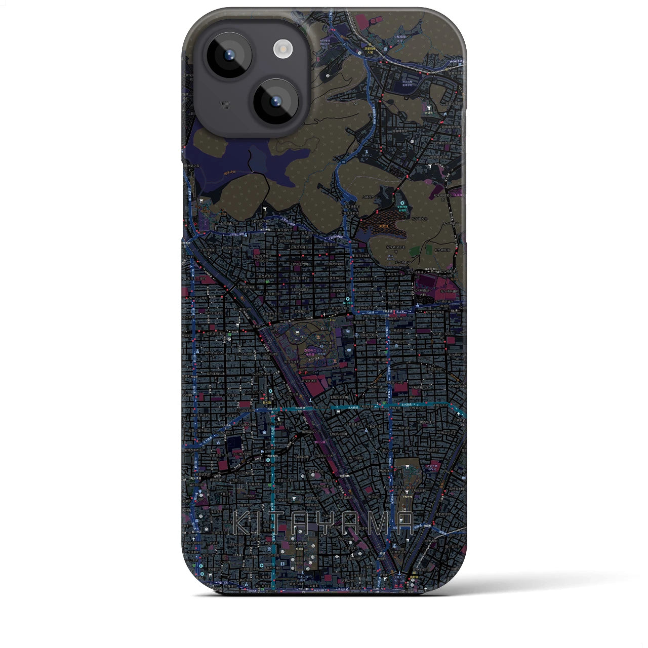 【北山(京都府)】地図柄iPhoneケース(バックカバータイプ)