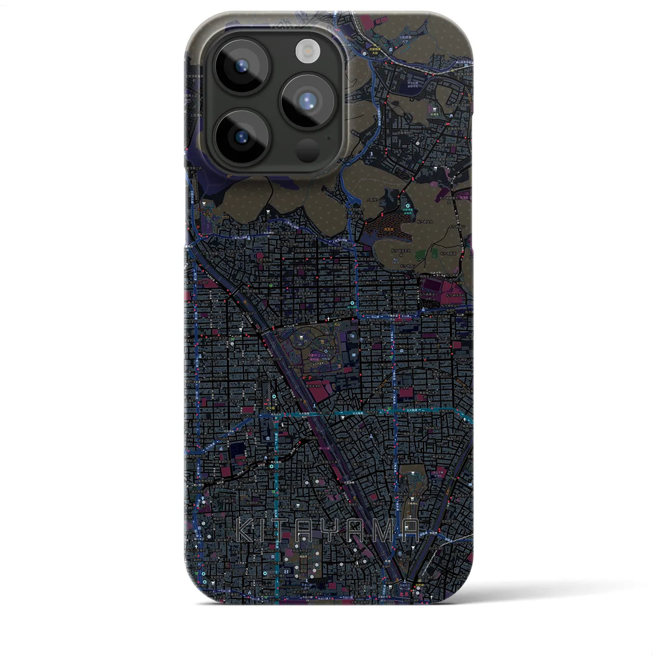 【北山(京都府)】地図柄iPhoneケース(バックカバータイプ)