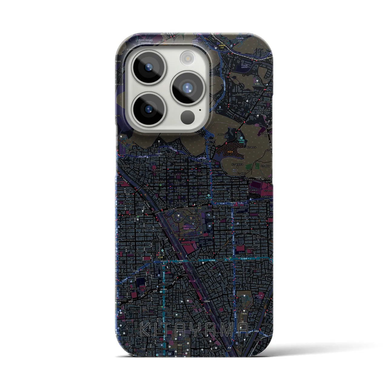 【北山(京都府)】地図柄iPhoneケース(バックカバータイプ)