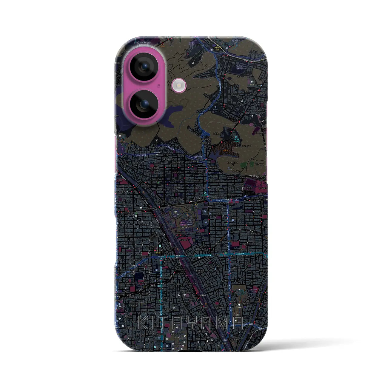 【北山(京都府)】地図柄iPhoneケース(バックカバータイプ)