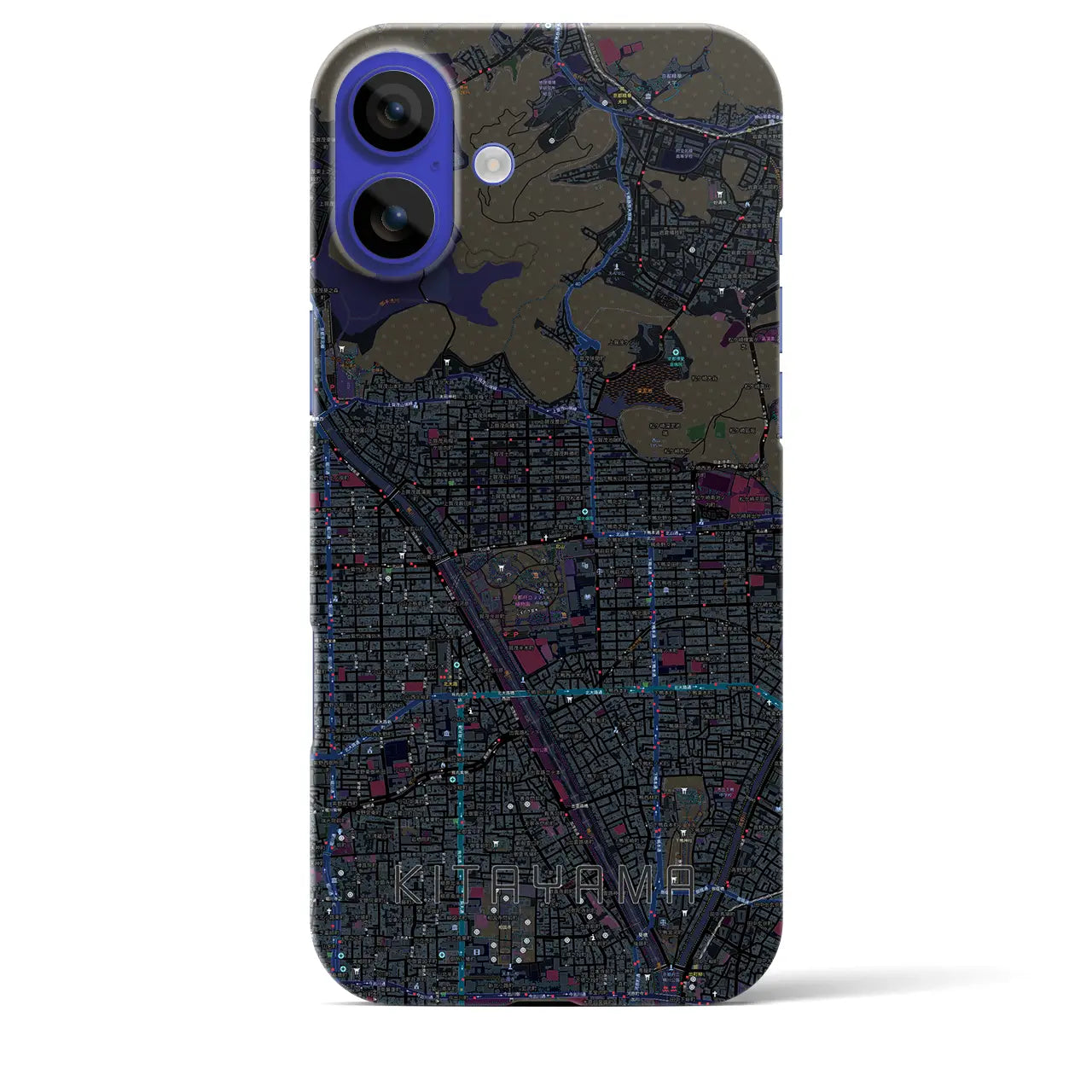 【北山(京都府)】地図柄iPhoneケース(バックカバータイプ)