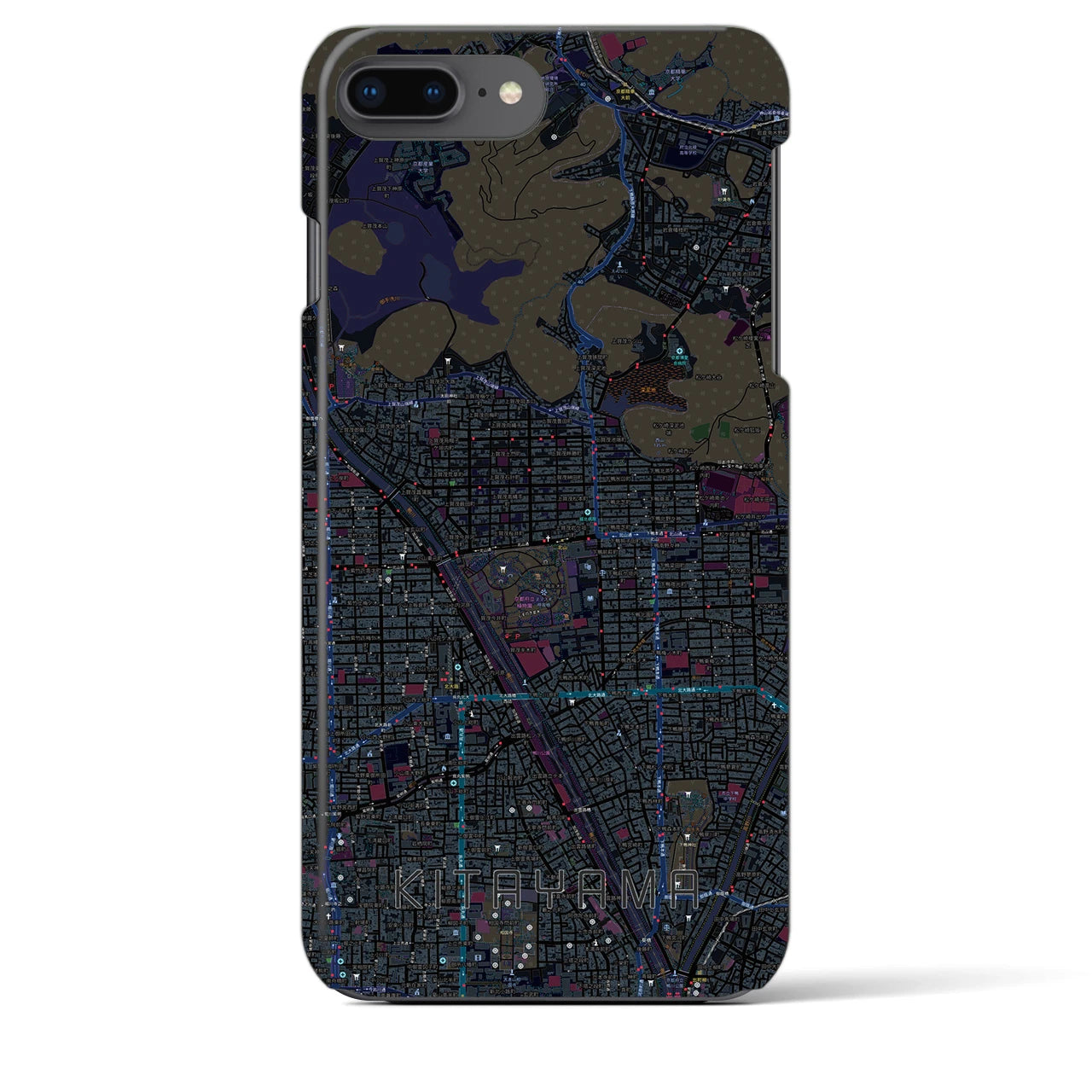 【北山(京都府)】地図柄iPhoneケース(バックカバータイプ)