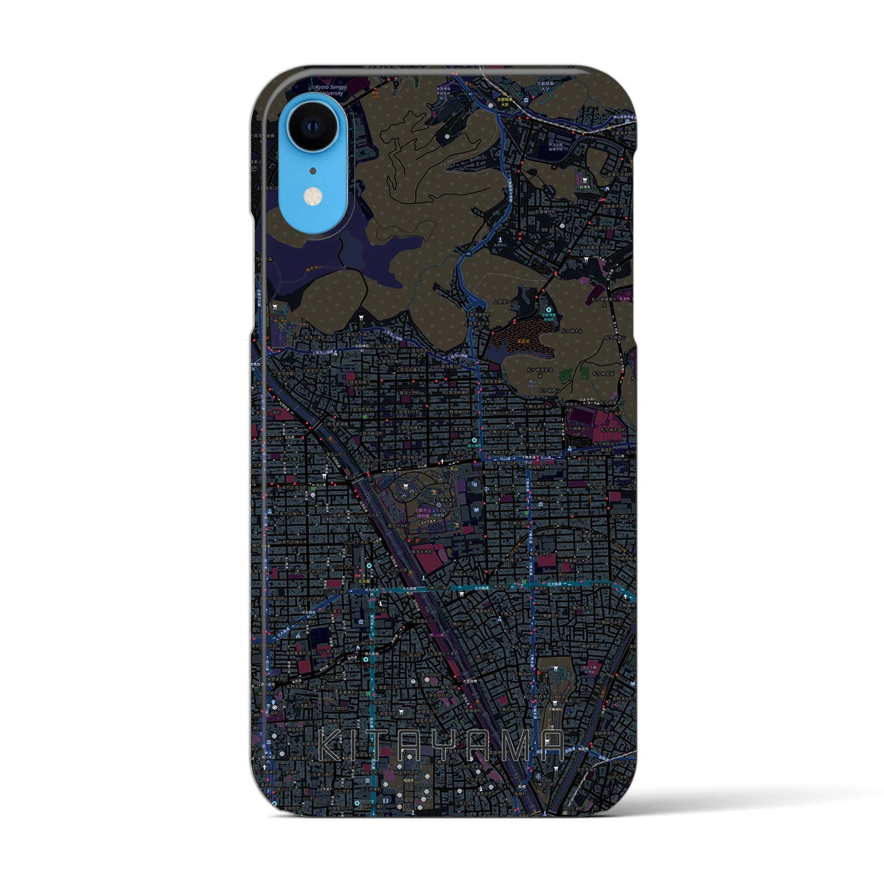 【北山(京都府)】地図柄iPhoneケース(バックカバータイプ)