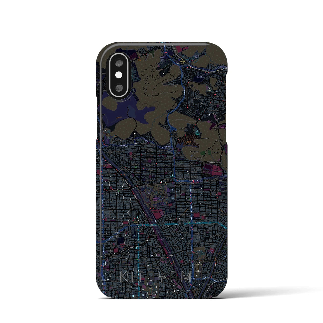 【北山(京都府)】地図柄iPhoneケース(バックカバータイプ)