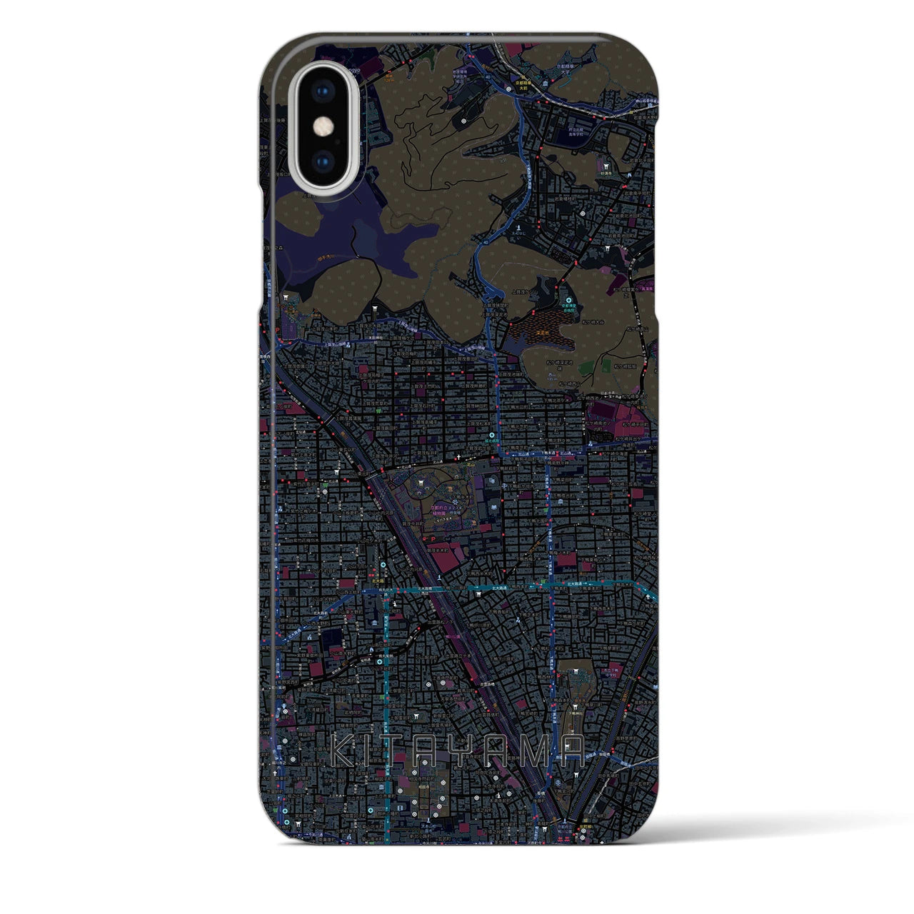 【北山(京都府)】地図柄iPhoneケース(バックカバータイプ)