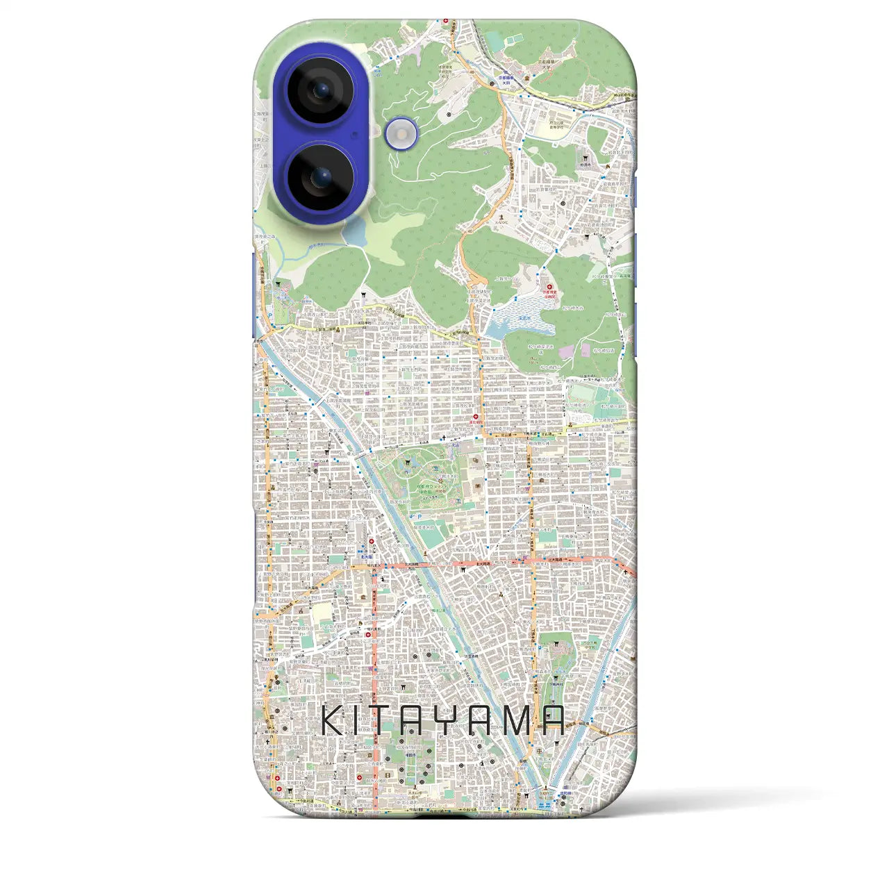 【北山(京都府)】地図柄iPhoneケース(バックカバータイプ)ブラック・iPhone 16 Pro Max 用