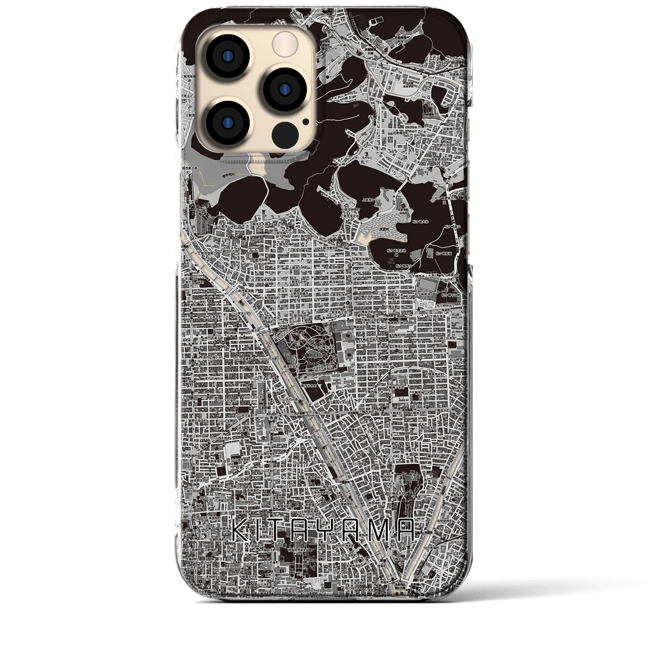 【北山(京都府)】地図柄iPhoneケース(クリアタイプ)