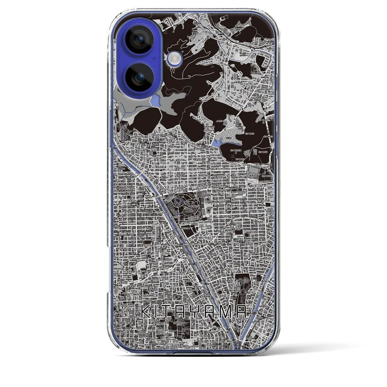 【北山(京都府)】地図柄iPhoneケース(クリアタイプ)