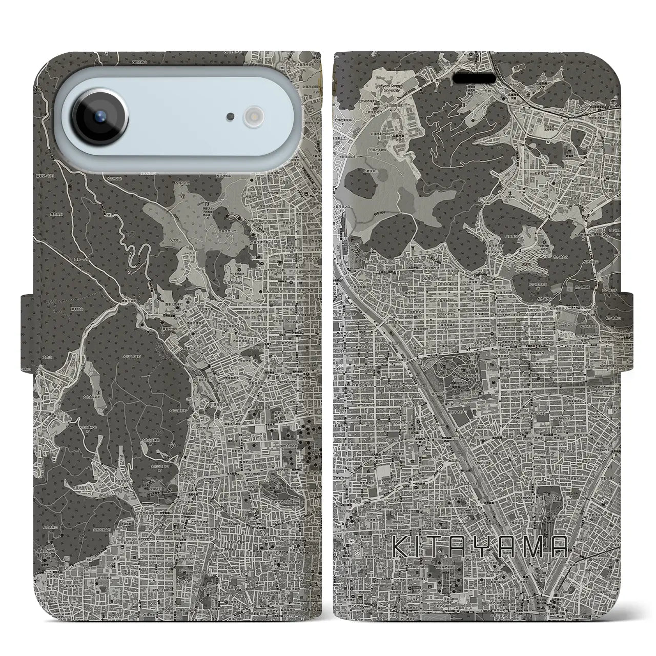 【北山(京都府)】地図柄iPhoneケース(手帳タイプ)