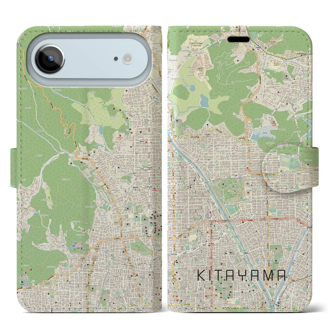 【北山(京都府)】地図柄iPhoneケース(手帳タイプ)