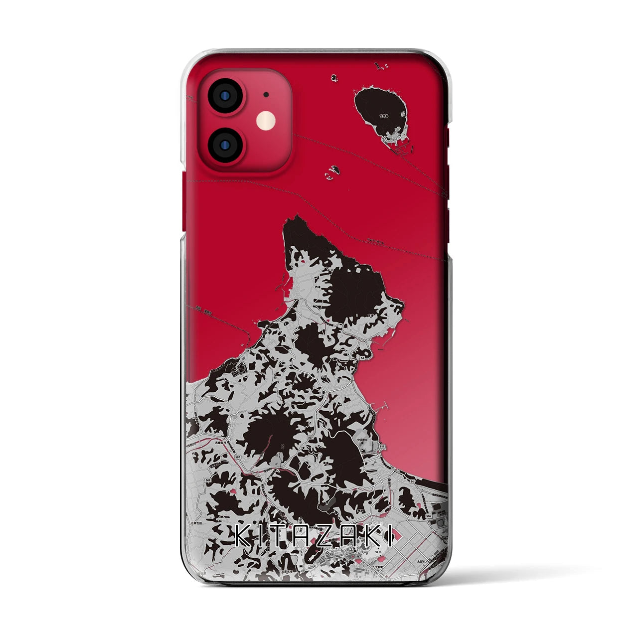 【北崎(福岡県)】地図柄iPhoneケース(クリアタイプ)