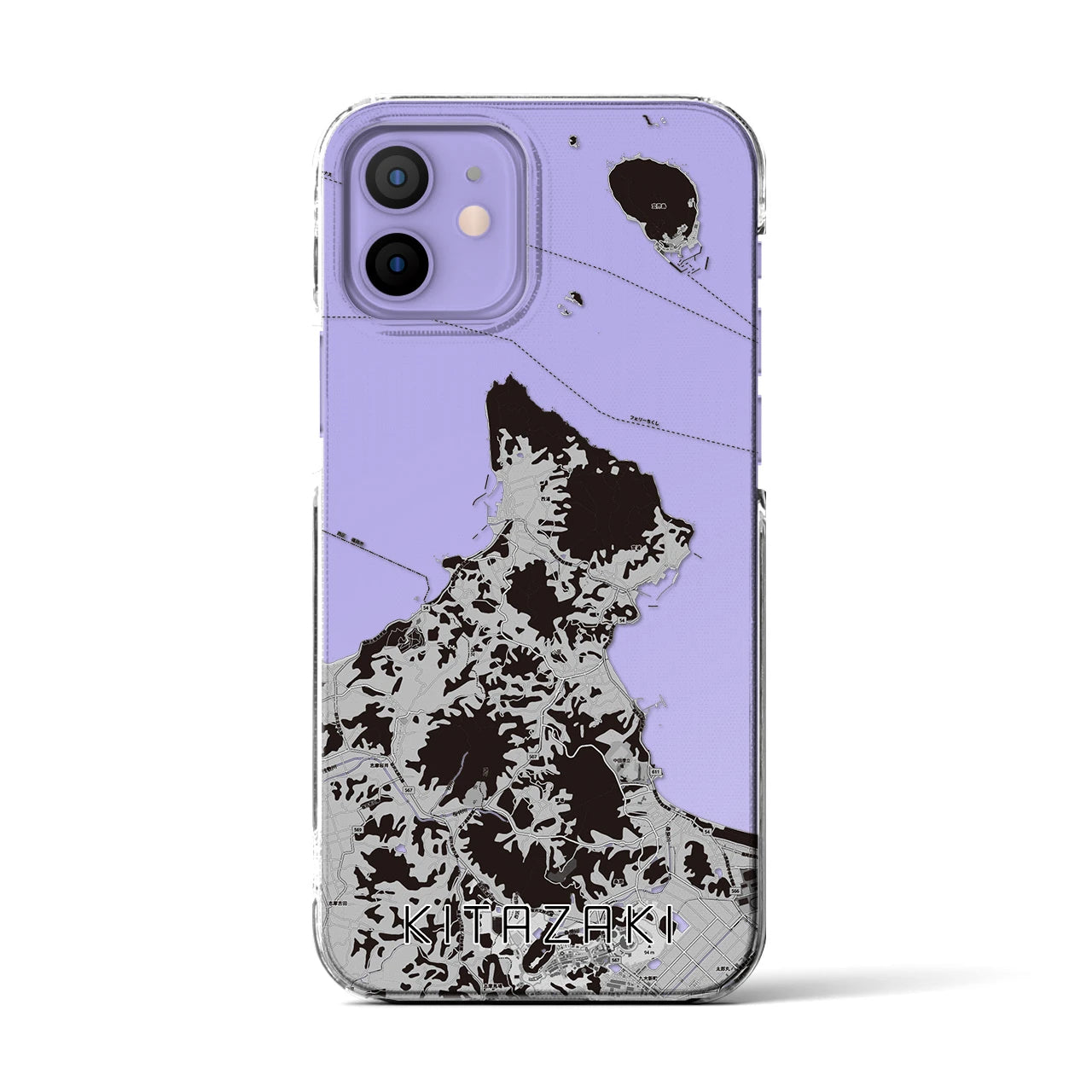 【北崎(福岡県)】地図柄iPhoneケース(クリアタイプ)