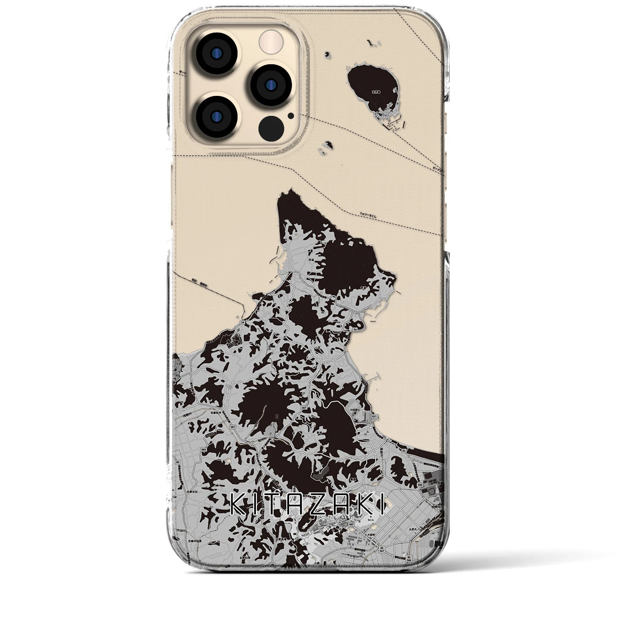 【北崎(福岡県)】地図柄iPhoneケース(クリアタイプ)