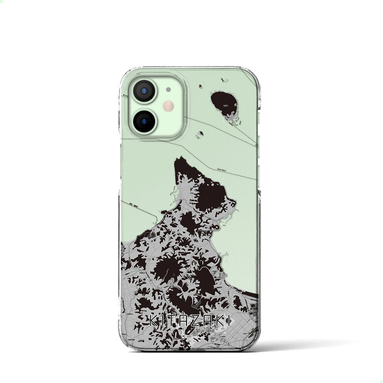 【北崎(福岡県)】地図柄iPhoneケース(クリアタイプ)