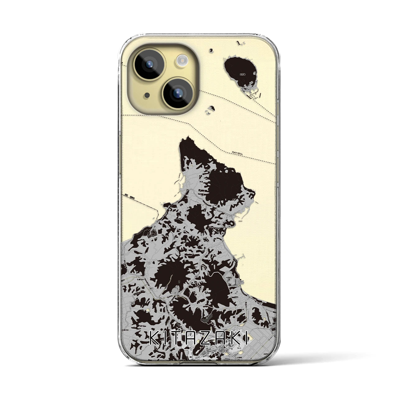 【北崎(福岡県)】地図柄iPhoneケース(クリアタイプ)