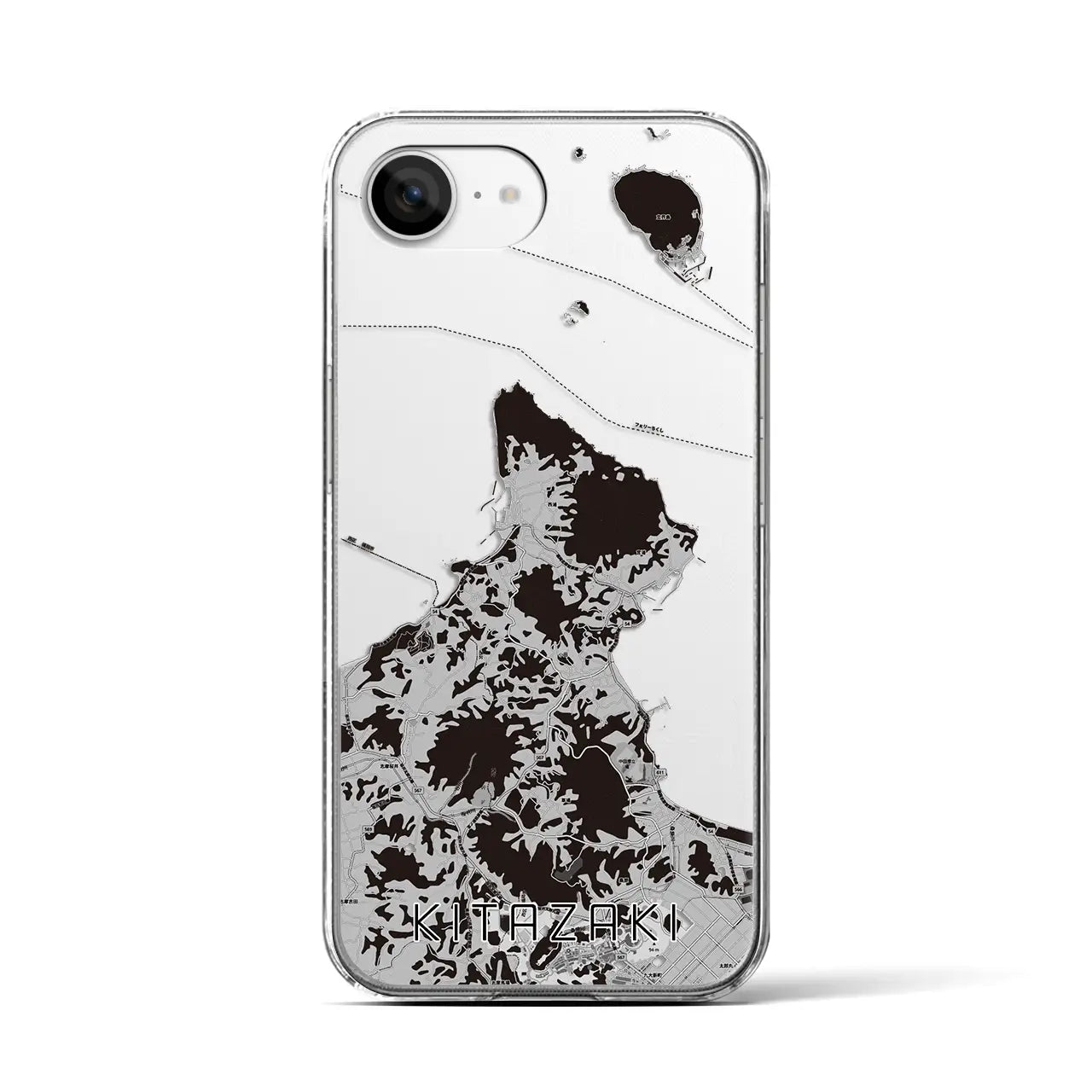 【北崎(福岡県)】地図柄iPhoneケース(クリアタイプ)