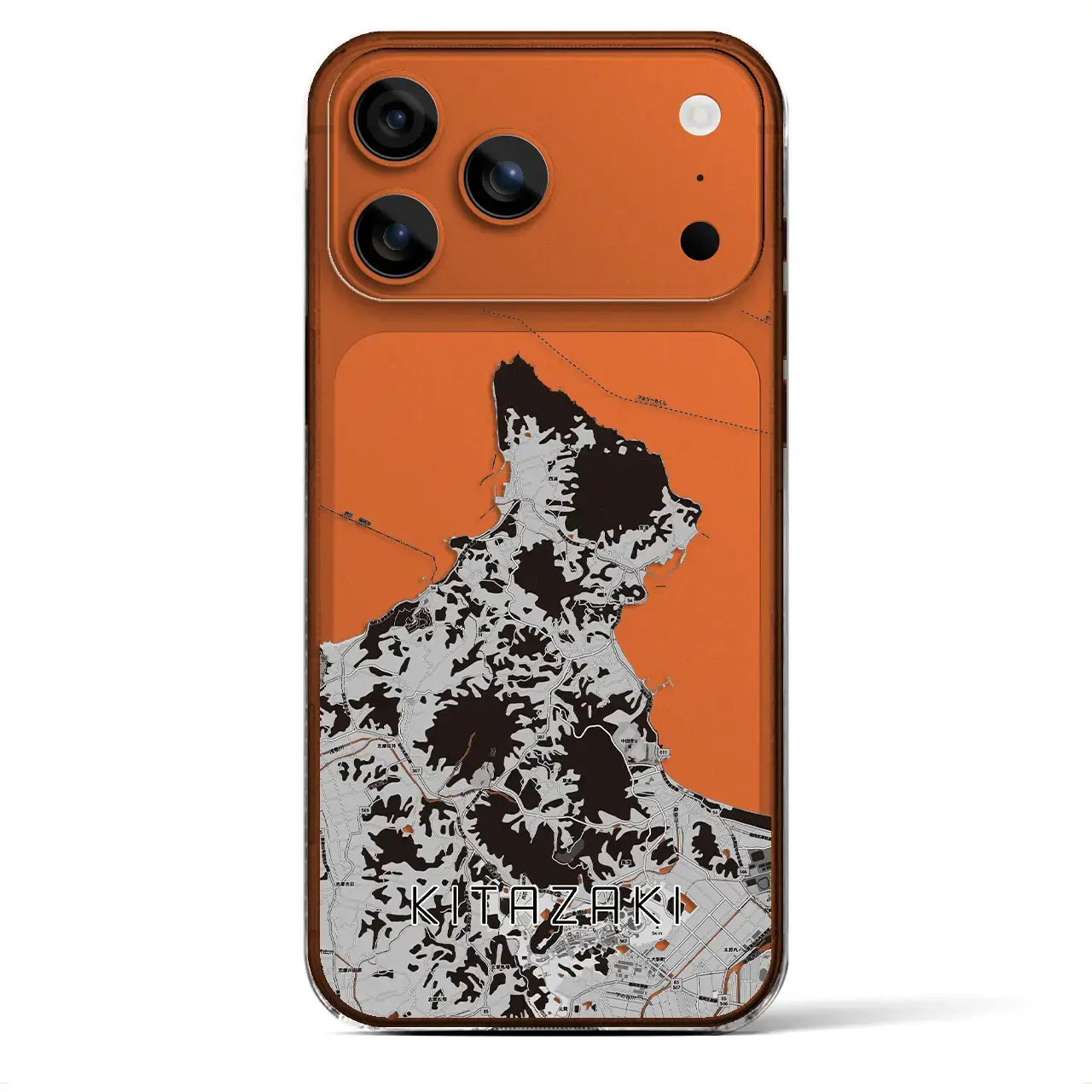 【北崎(福岡県)】地図柄iPhoneケース(クリアタイプ)モノトーン・iPhone 17 Pro Max 用