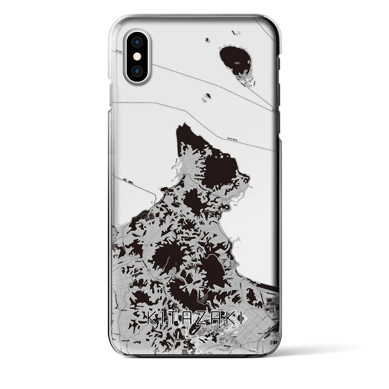 【北崎(福岡県)】地図柄iPhoneケース(クリアタイプ)