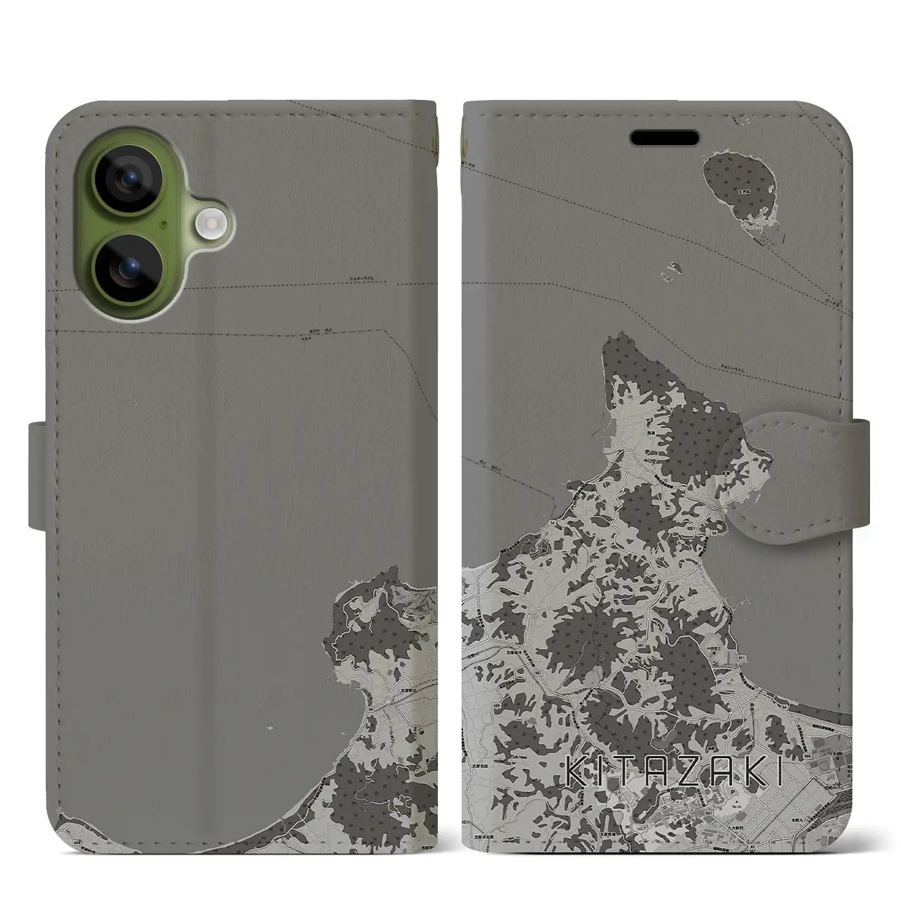 【北崎(福岡県)】地図柄iPhoneケース(手帳タイプ)