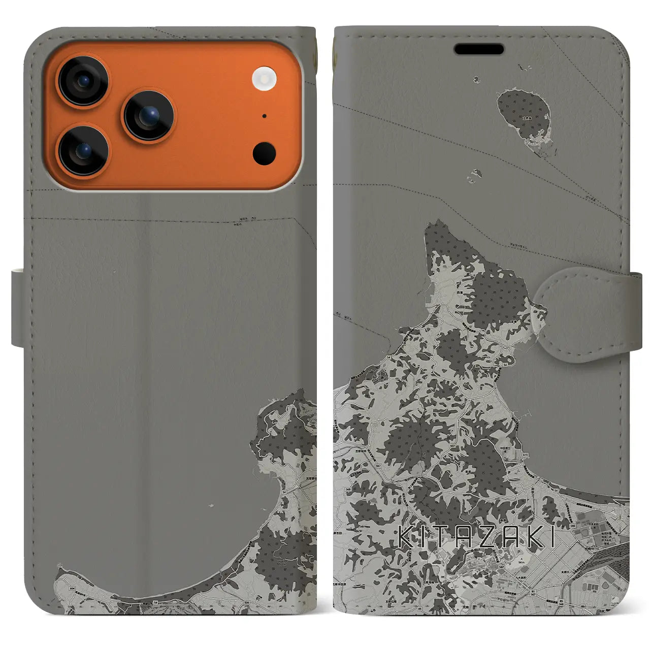 【北崎(福岡県)】地図柄iPhoneケース(手帳タイプ)