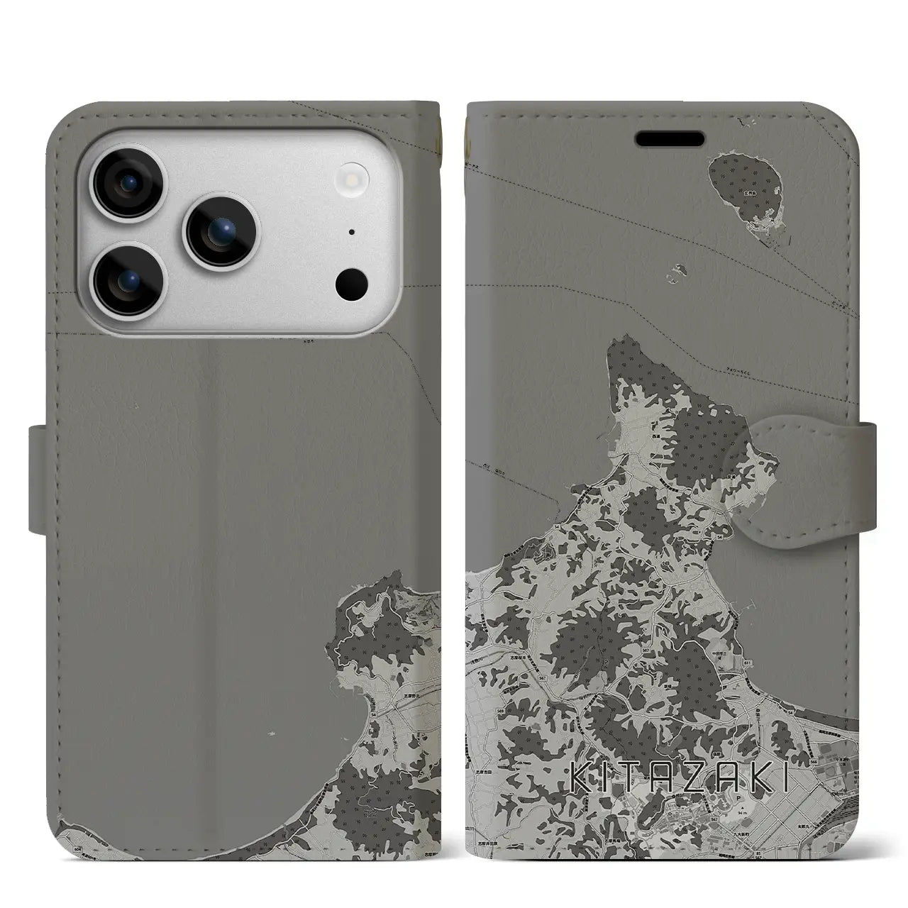 【北崎(福岡県)】地図柄iPhoneケース(手帳タイプ)