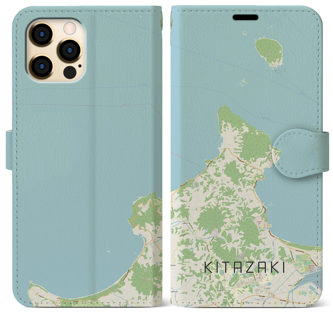 【北崎(福岡県)】地図柄iPhoneケース(手帳タイプ)