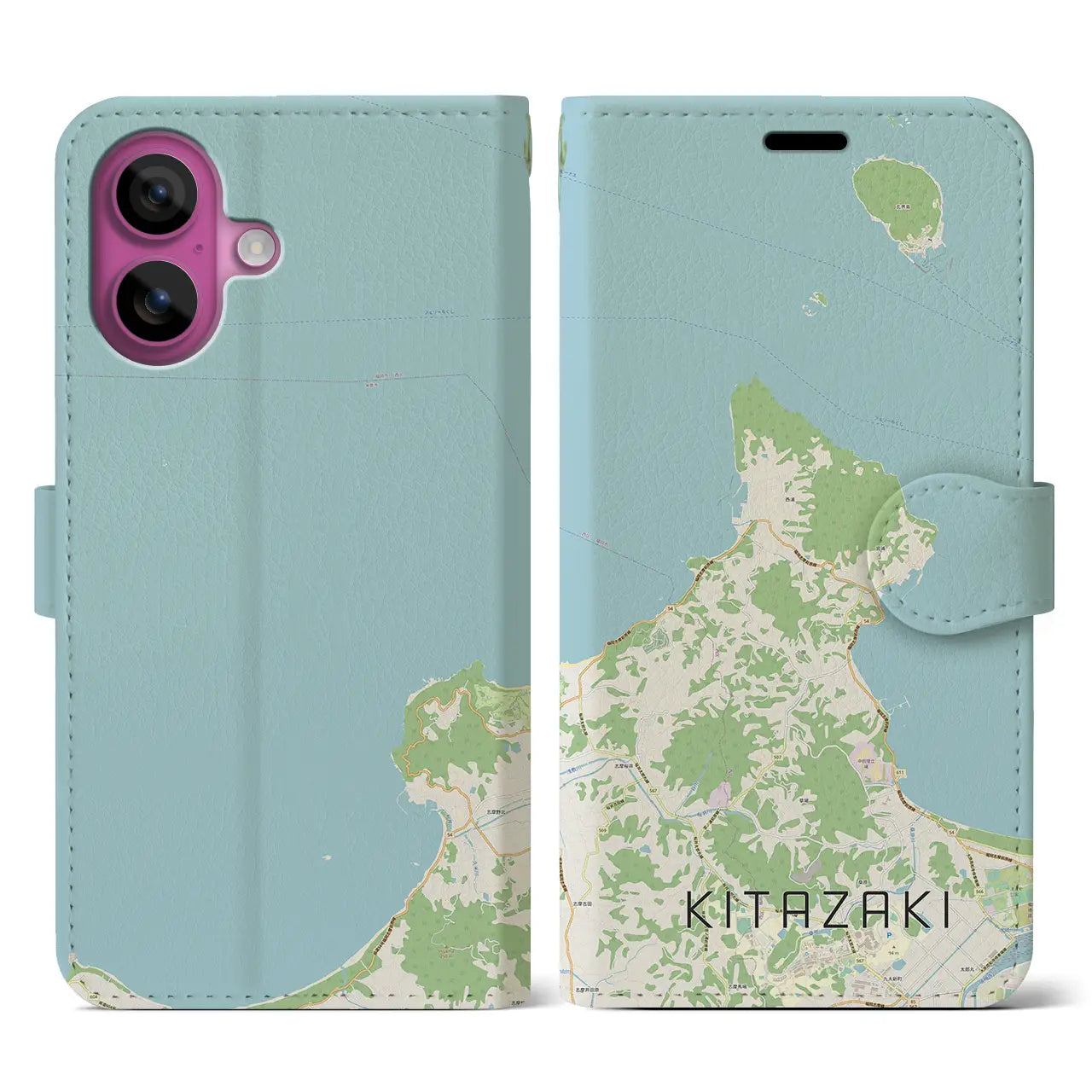 【北崎(福岡県)】地図柄iPhoneケース(手帳タイプ)