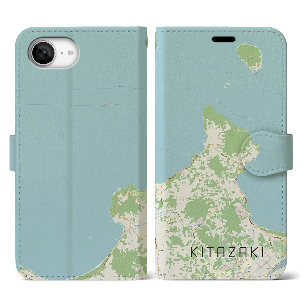 【北崎(福岡県)】地図柄iPhoneケース(手帳タイプ)