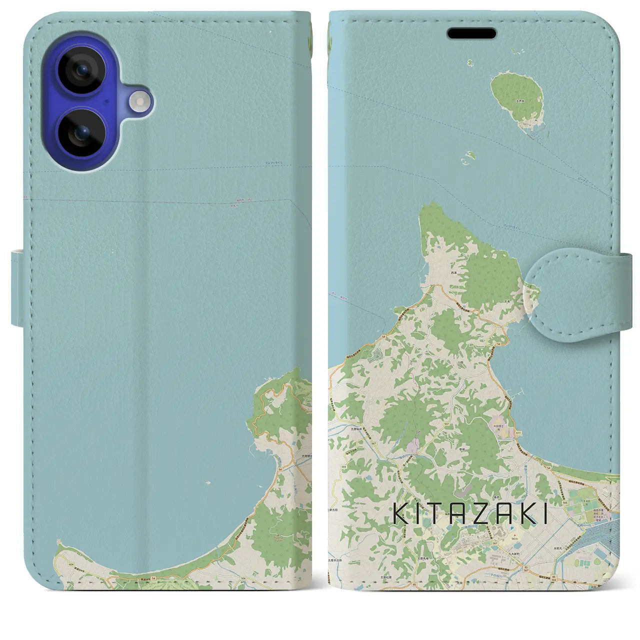 【北崎(福岡県)】地図柄iPhoneケース(手帳タイプ)