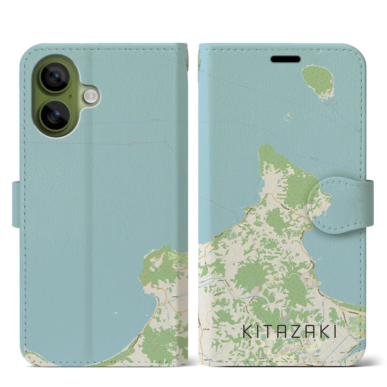 【北崎(福岡県)】地図柄iPhoneケース(手帳タイプ)ナチュラル・iPhone 17 Pro Max 用