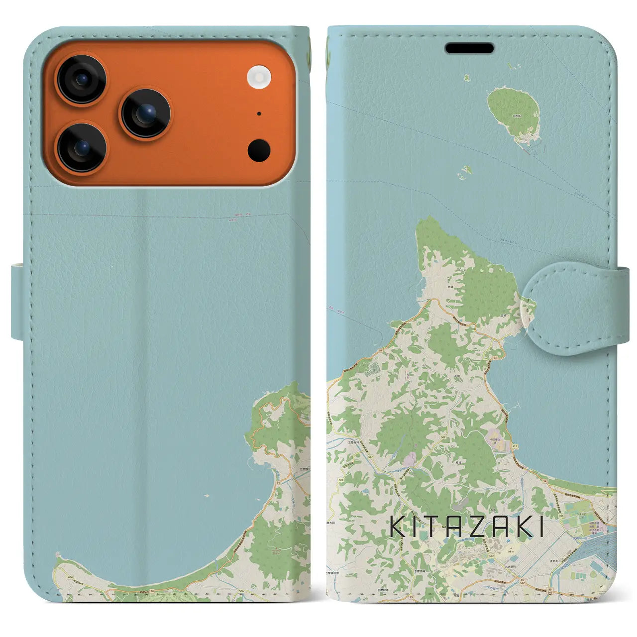 【北崎(福岡県)】地図柄iPhoneケース(手帳タイプ)