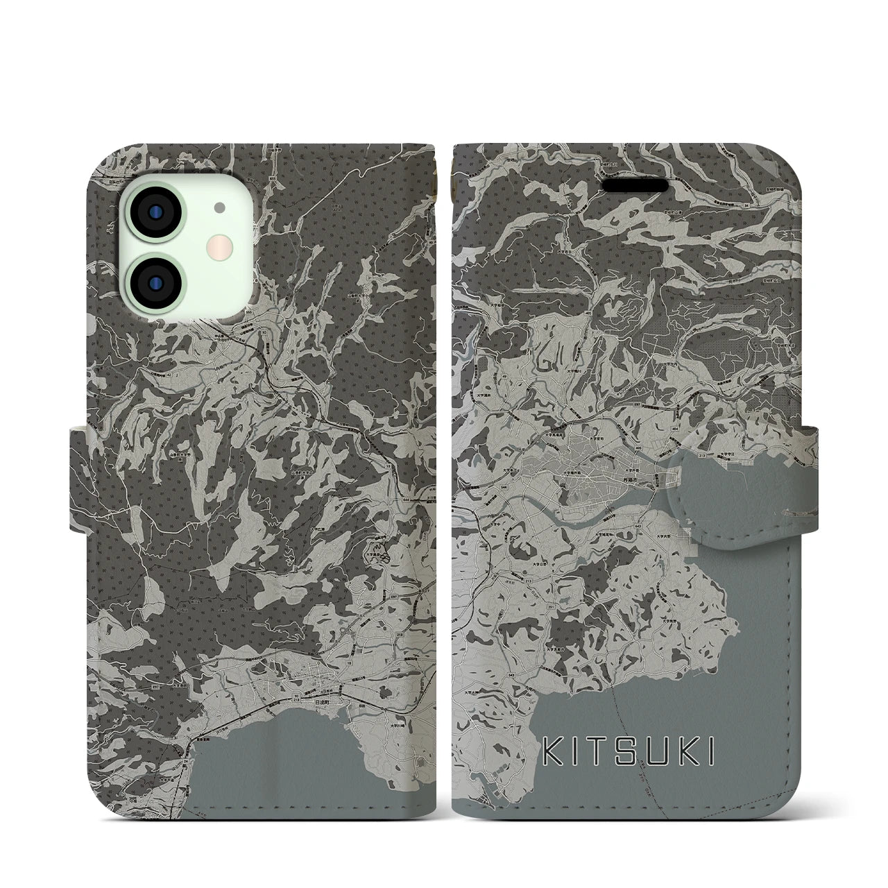 【杵築(大分県)】地図柄iPhoneケース(手帳タイプ)