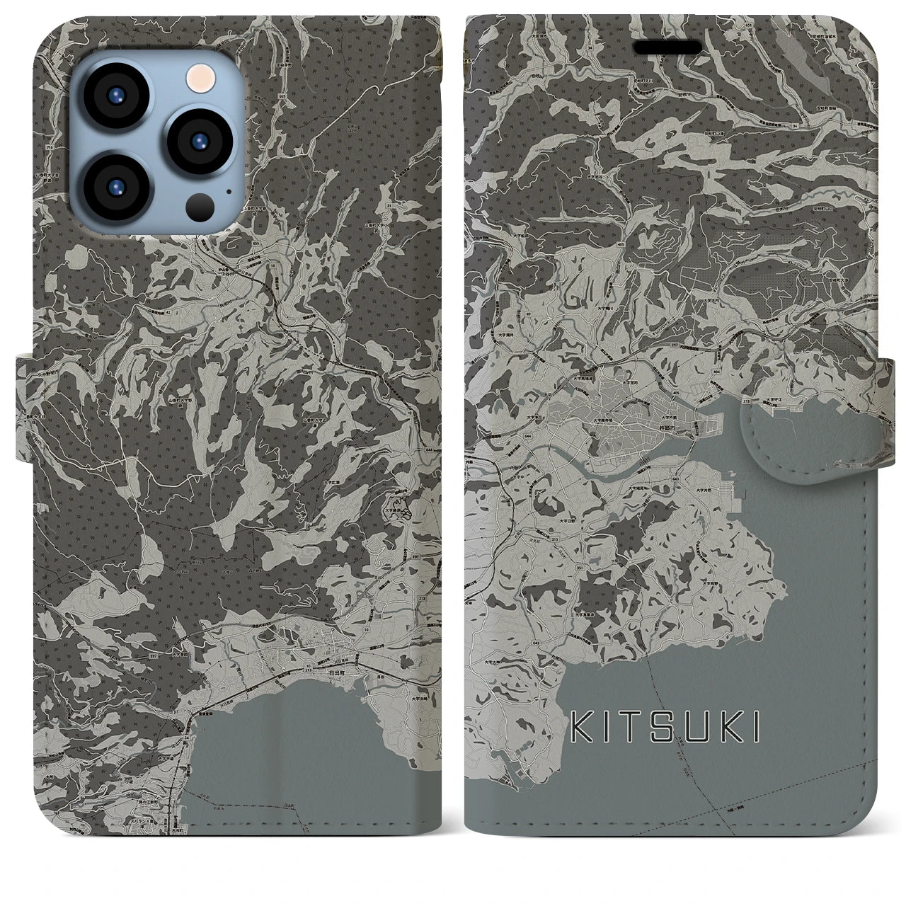 【杵築(大分県)】地図柄iPhoneケース(手帳タイプ)