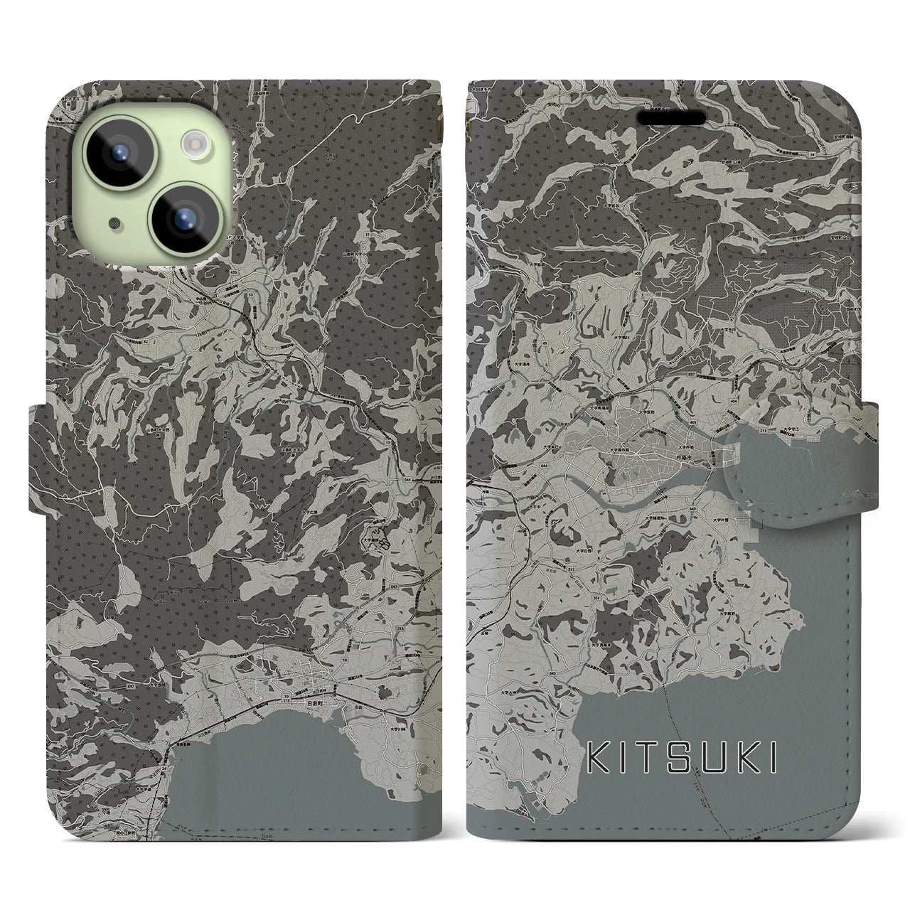 【杵築(大分県)】地図柄iPhoneケース(手帳タイプ)