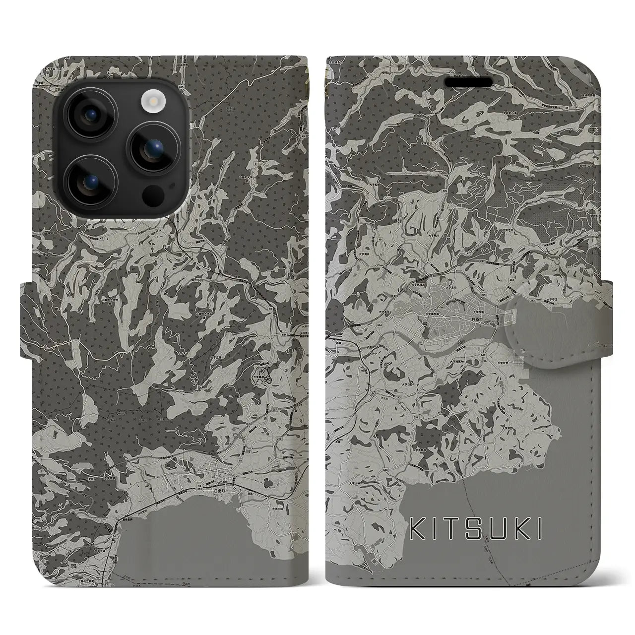 【杵築(大分県)】地図柄iPhoneケース(手帳タイプ)