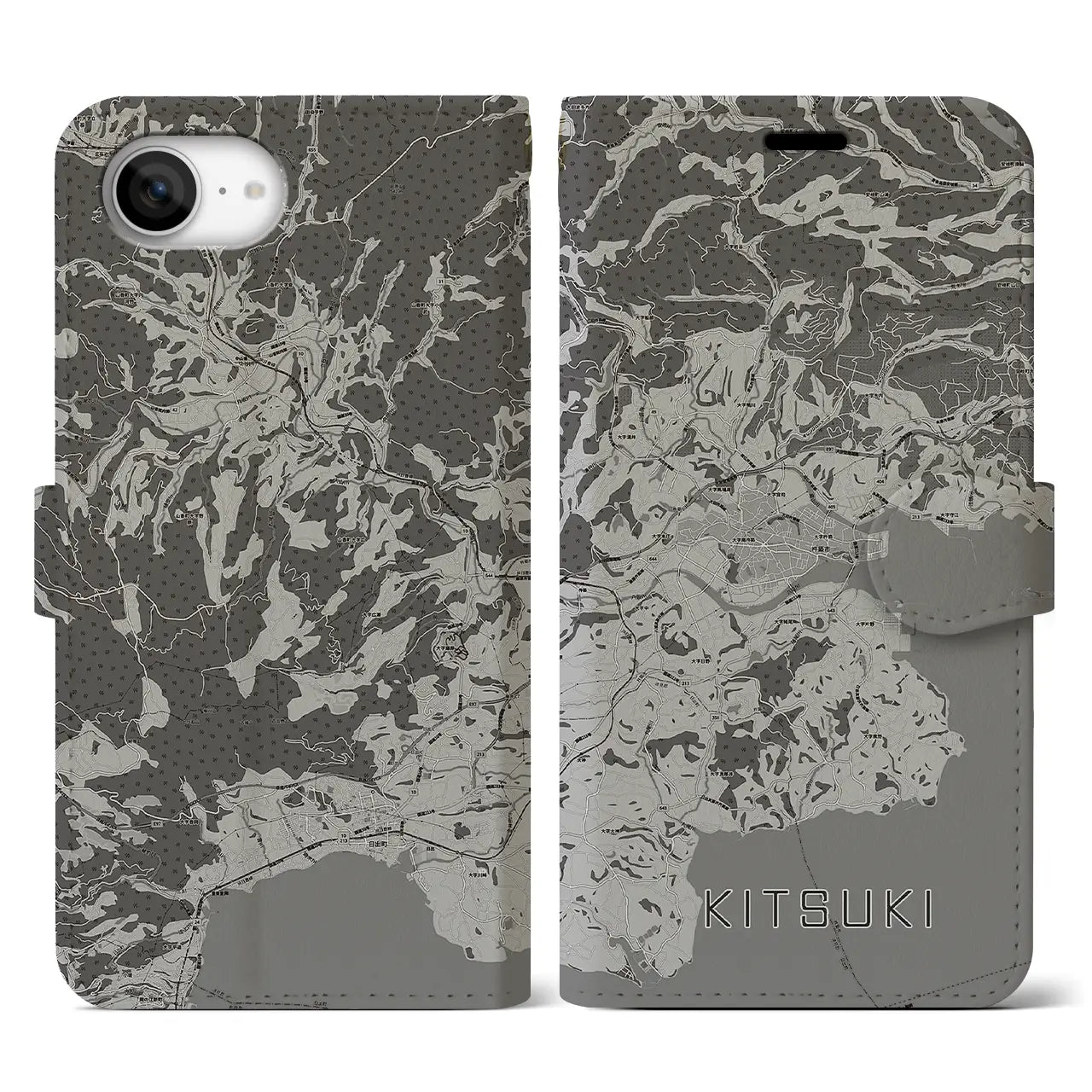 【杵築(大分県)】地図柄iPhoneケース(手帳タイプ)