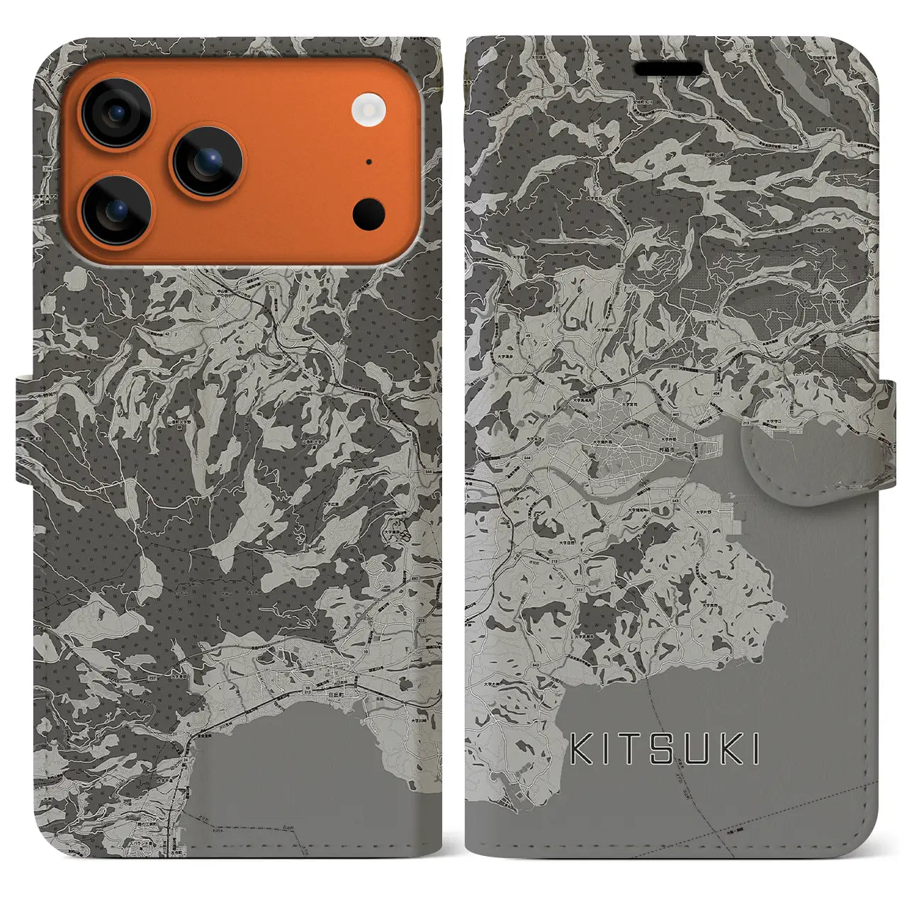 【杵築(大分県)】地図柄iPhoneケース(手帳タイプ)