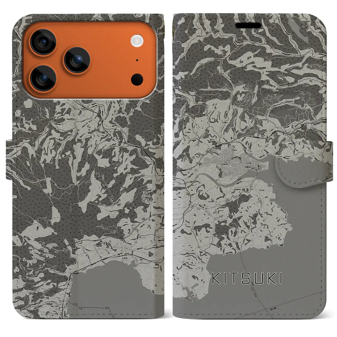 【杵築(大分県)】地図柄iPhoneケース(手帳タイプ)