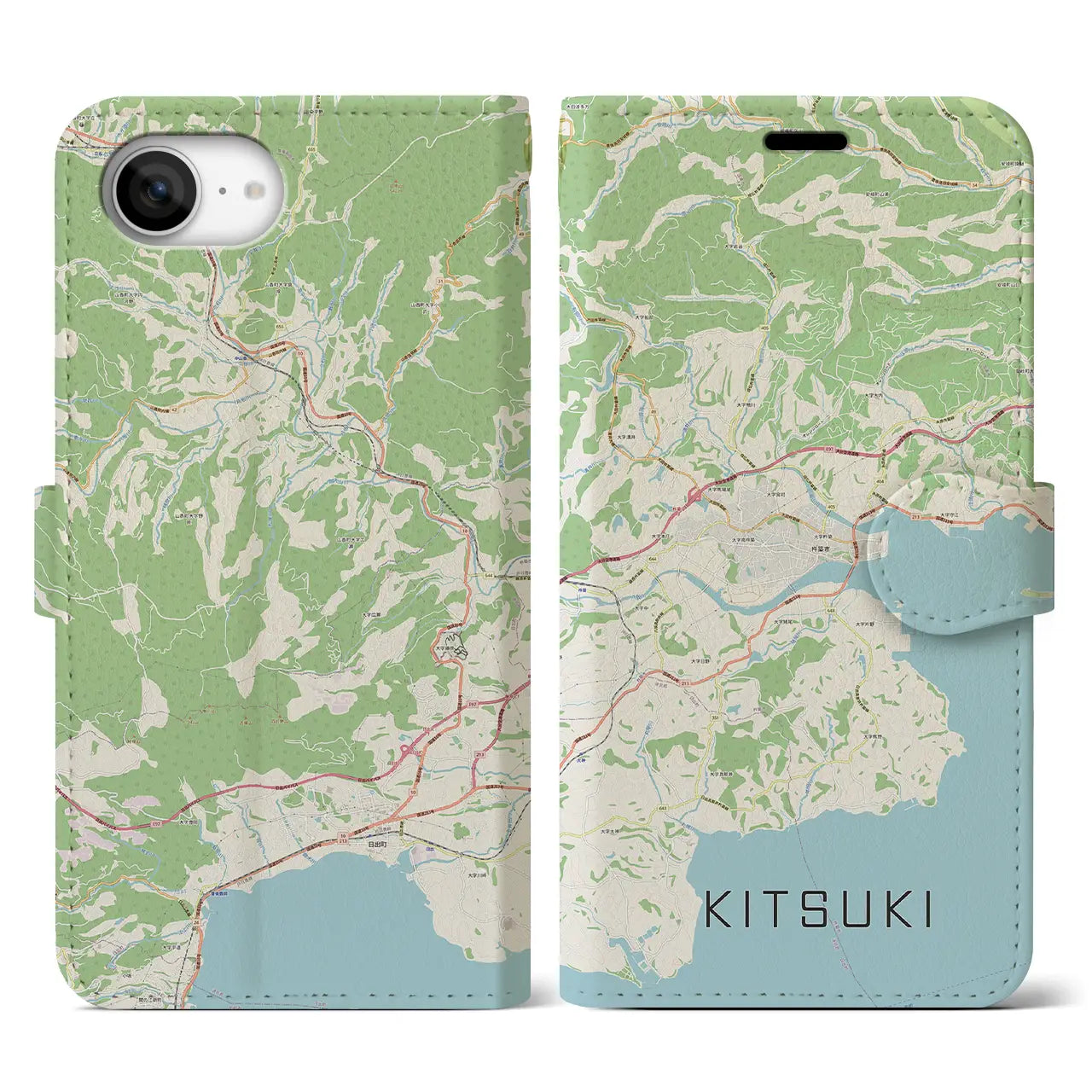 【杵築(大分県)】地図柄iPhoneケース(手帳タイプ)