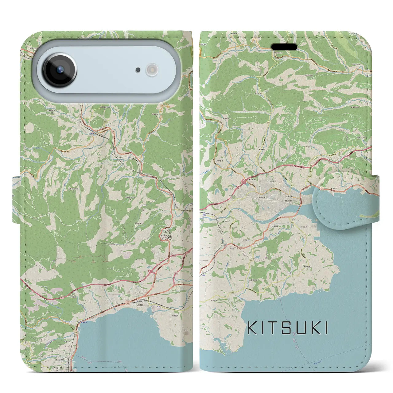 【杵築(大分県)】地図柄iPhoneケース(手帳タイプ)