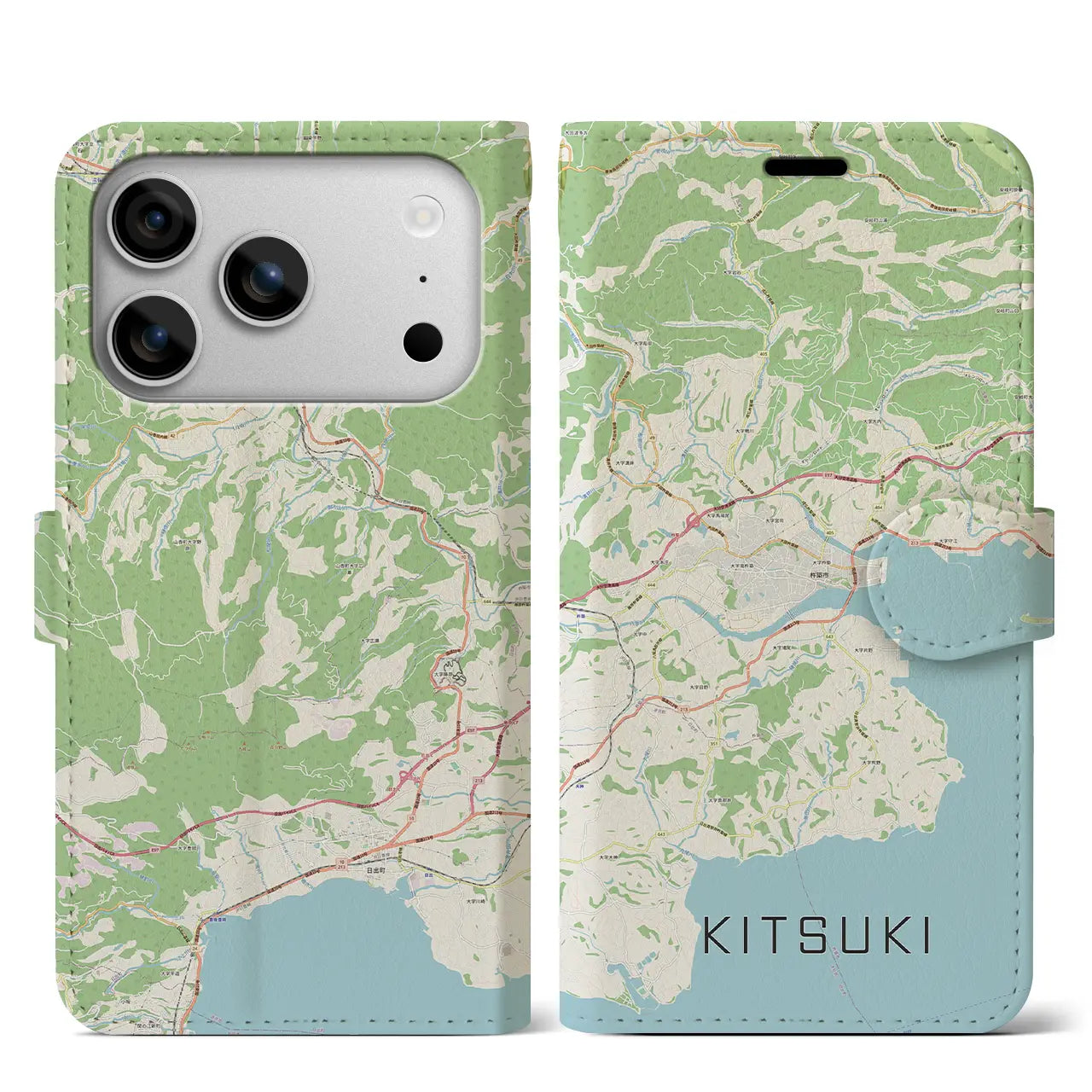 【杵築(大分県)】地図柄iPhoneケース(手帳タイプ)