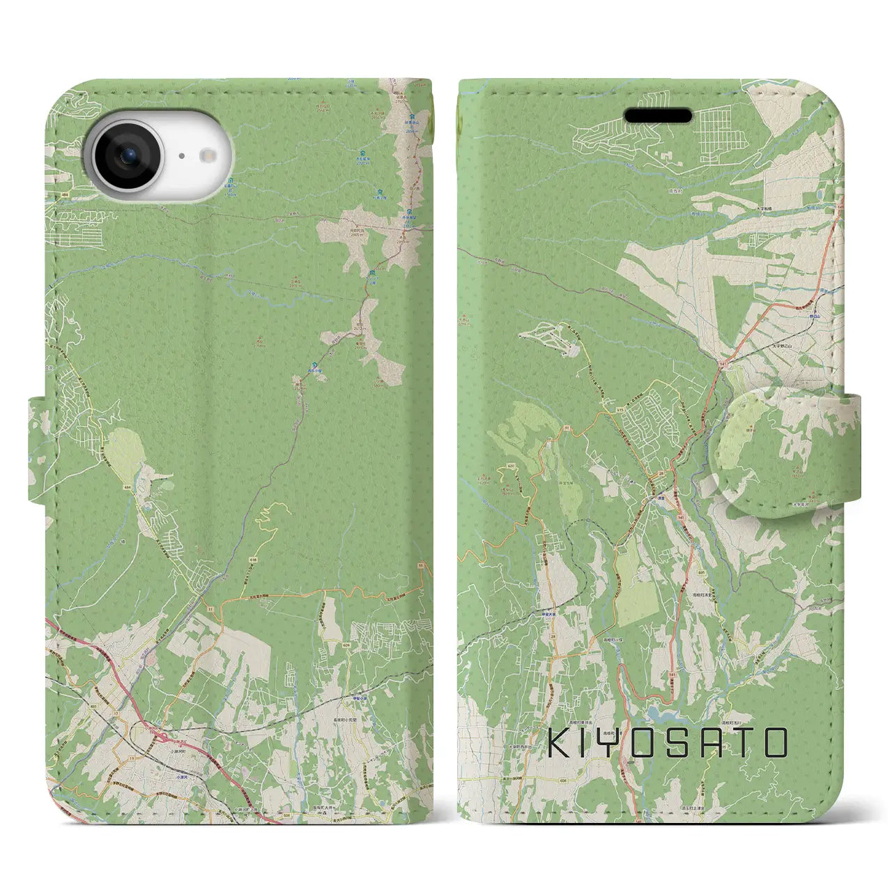 【清里(山梨県)】地図柄iPhoneケース(手帳タイプ)