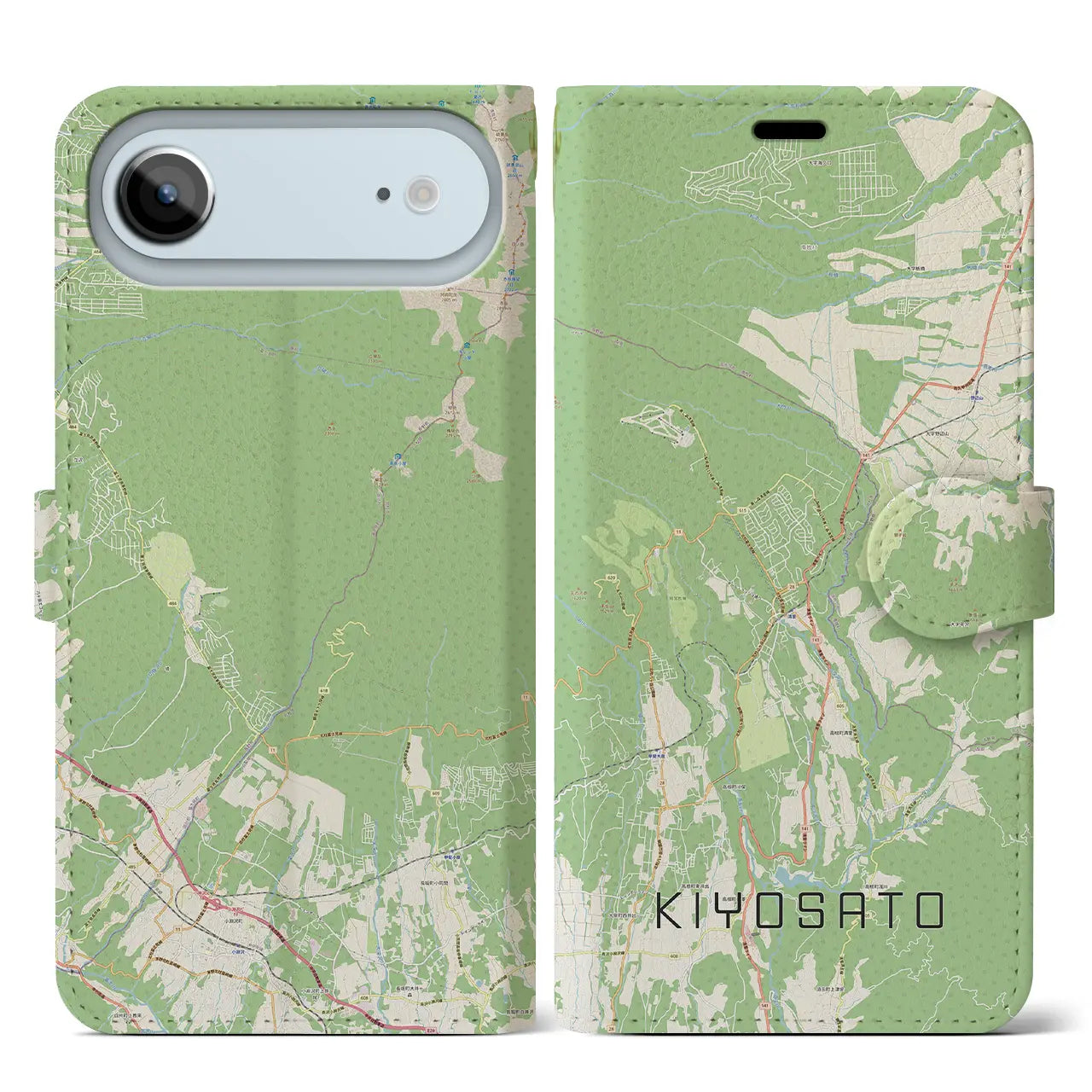 【清里(山梨県)】地図柄iPhoneケース(手帳タイプ)